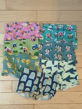 Maxomorra Kids' Organc iPatterned Boxer Briefs Set Of 7 - 4 Years